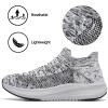image:imageSHULOOK Womens Slip on Walking Shoes Comfort Lightweight Breathable Sock Shoe NonSlip Mesh Casual Fashion Tennis Running Sneakers Grey White 8