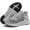image:imageSHULOOK Womens Slip on Walking Shoes Comfort Lightweight Breathable Sock Shoe NonSlip Mesh Casual Fashion Tennis Running Sneakers Grey White 8