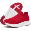 image:imageSHULOOK Womens Slip on Walking Shoes Comfort Lightweight Breathable Sock Shoe NonSlip Mesh Casual Fashion Tennis Running SneakersRed