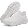 image:imageSHULOOK Womens Slip on Walking Shoes Comfort Lightweight Breathable Sock Shoe NonSlip Mesh Casual Fashion Tennis Running SneakersWhite