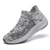 image:imageSHULOOK Womens Slip on Walking Shoes Comfort Lightweight Breathable Sock Shoe NonSlip Mesh Casual Fashion Tennis Running Sneakers Grey White 8