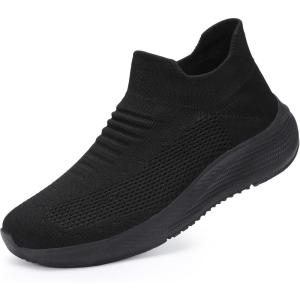 image:imageSHULOOK Womens Slip on Walking Shoes Comfort Lightweight Breathable Sock Shoe NonSlip Mesh Casual Fashion Tennis Running SneakersBlack