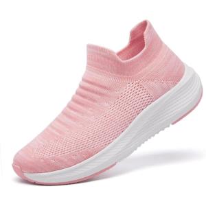 image:imageSHULOOK Womens Slip on Walking Shoes Comfort Lightweight Breathable Sock Shoe NonSlip Mesh Casual Fashion Tennis Running SneakersLight Pink