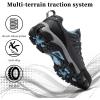image:imageHiking Shoes Women  Waterproof Shoes for Women  Comfortable amp LightWeight amp NonSlip  Womens Hiking Shoes Walking Trekking Camping Tennis Sport Sneakers Grey Blue 9