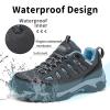 image:imageHiking Shoes Women  Waterproof Shoes for Women  Comfortable amp LightWeight amp NonSlip  Womens Hiking Shoes Walking Trekking Camping Tennis Sport Sneakers Grey Blue 9