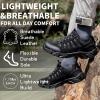 image:imageSHULOOK Mens Waterproof Hiking Shoes Lightweight Anti Slip Outdoor Ankle Boots Breathable Hike Trekking Trails ShoeBlackGrey