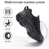 image:imageSHULOOK Mens Waterproof Hiking Shoes Lightweight Anti Slip Outdoor Ankle Boots Breathable Hike Trekking Trails ShoeBlackGrey