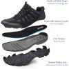 image:imageSHULOOK Mens Waterproof Hiking Shoes Lightweight Anti Slip Outdoor Ankle Boots Breathable Hike Trekking Trails ShoeBlackGrey