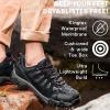 image:imageSHULOOK Mens Waterproof Hiking Shoes Lightweight Anti Slip Outdoor Ankle Boots Breathable Hike Trekking Trails ShoeBlackRed