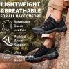 image:imageSHULOOK Mens Waterproof Hiking Shoes Lightweight Anti Slip Outdoor Ankle Boots Breathable Hike Trekking Trails ShoeBlackRed