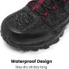 image:imageSHULOOK Mens Waterproof Hiking Shoes Lightweight Anti Slip Outdoor Ankle Boots Breathable Hike Trekking Trails ShoeBlackRed02