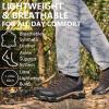 image:imageSHULOOK Mens Waterproof Hiking Shoes Lightweight Anti Slip Outdoor Ankle Boots Breathable Hike Trekking Trails ShoeBrownOrange