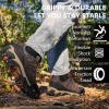 image:imageSHULOOK Mens Waterproof Hiking Shoes Lightweight Anti Slip Outdoor Ankle Boots Breathable Hike Trekking Trails ShoeBrownOrange