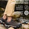 image:imageSHULOOK Mens Waterproof Hiking Shoes Lightweight Anti Slip Outdoor Ankle Boots Breathable Hike Trekking Trails ShoeBrownOrange
