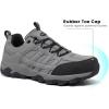 image:imageSHULOOK Mens Waterproof Hiking Shoes Lightweight Anti Slip Outdoor Ankle Boots Breathable Hike Trekking Trails ShoeGrey02
