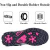image:imageSHULOOK Womens Hiking Boots Waterproof Lightweight Outdoor Trekking Camping Hiking ShoesGrey Pink