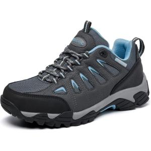 image:imageHiking Shoes Women  Waterproof Shoes for Women  Comfortable amp LightWeight amp NonSlip  Womens Hiking Shoes Walking Trekking Camping Tennis Sport Sneakers Grey Blue 9