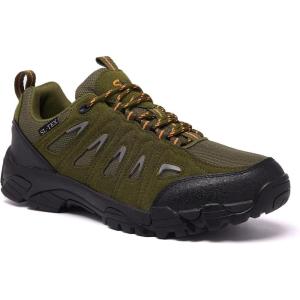 image:imageSHULOOK Mens Waterproof Hiking Shoes Lightweight Anti Slip Outdoor Ankle Boots Breathable Hike Trekking Trails ShoeArmyGreen