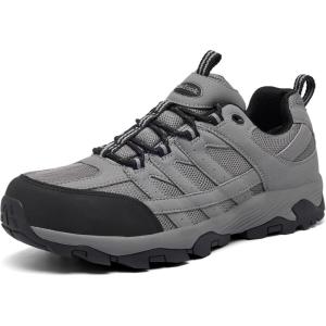 image:imageSHULOOK Mens Waterproof Hiking Shoes Lightweight Anti Slip Outdoor Ankle Boots Breathable Hike Trekking Trails ShoeGrey02