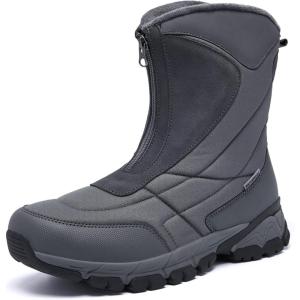 image:imageSHULOOK Womens Winter Snow Boots Warm Fur Lined Waterproof Nonslip Zipper Insulated MidCalf BootsGrey