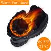 image:imageSHULOOK Mens Snow Boots Waterproof Warm Fur Lined Winter Hiking Boot Nonslip Outdoor Ankle Hightop Shoes Work Hiker Trekking TrailBlack