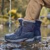image:imageSHULOOK Mens Snow Boots Waterproof Warm Fur Lined Winter Hiking Boot Nonslip Outdoor Ankle Hightop Shoes Work Hiker Trekking TrailBlue