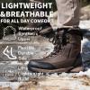 image:imageSHULOOK Mens Snow Boots Waterproof Warm Fur Lined Winter Hiking Boot Nonslip Outdoor Ankle Hightop Shoes Work Hiker Trekking TrailBrown