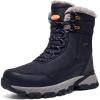 image:imageSHULOOK Mens Snow Boots Waterproof Warm Fur Lined Winter Hiking Boot Nonslip Outdoor Ankle Hightop Shoes Work Hiker Trekking TrailBlue