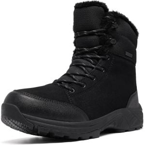 image:imageSHULOOK Mens Snow Boots Waterproof Warm Fur Lined Winter Hiking Boot Nonslip Outdoor Ankle Hightop Shoes Work Hiker Trekking TrailBlack2