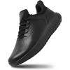 image:imageSHULOOK Mens Non Slip Work Shoes Lace Up Slip Resistant Sneakers Waterproof Food Service Kitchen Chef Restaurant Slip On Walking Shoes Lightweight Comfortable Nursing Shoes Working FootwearBlack