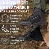 image:imageSHULOOK Mens Waterproof Hiking Boots NonSlip Lightweight Mid Top Ankle Boot Breathable Hiker Trekking ShoesBlack Grey