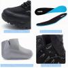 image:imageSHULOOK Mens Waterproof Hiking Boots NonSlip Lightweight Mid Top Ankle Boot Breathable Hiker Trekking ShoesBlack Grey