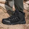 image:imageSHULOOK Mens Waterproof Hiking Boots NonSlip Lightweight Mid Top Ankle Boot Breathable Hiker Trekking ShoesBlack Grey