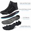 image:imageSHULOOK Mens Waterproof Hiking Boots NonSlip Lightweight Mid Top Ankle Boot Breathable Hiker Trekking ShoesBlack Grey