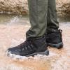 image:imageSHULOOK Mens Waterproof Hiking Boots NonSlip Lightweight Mid Top Ankle Boot Breathable Hiker Trekking ShoesBlackRed