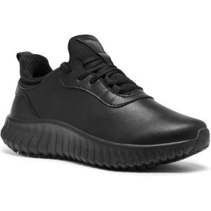 image:imageSHULOOK Non Slip Work Shoes for Women Food Service Water Resistant Sneakers Waterproof Kitchen Chef Restaurant Lace Up Walking Lightweight Comfortable Nursing Working FootwearBlack