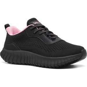 image:imageSHULOOK Womens Non Slip Work Shoes SlipResistant Kitchen Chef Restaurant Food Service Nurse Shoe Comfortable Mesh Breathable Walking Sneakers BlackBlackPink