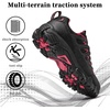 image:imageHiking Shoes Women  Waterproof Shoes for Women  Comfortable amp LightWeight amp NonSlip  Womens Hiking Shoes Walking Trekking Camping Tennis Sport Sneakers Black red 9