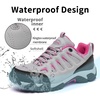 image:imageSHULOOK Hiking Shoes Women  Waterproof Shoes for Women  Comfortable amp LightWeight amp NonSlip  Womens Hiking Shoes Walking Trekking Camping Tennis Sport Sneakers Grey red 9