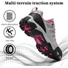 image:imageSHULOOK Hiking Shoes Women  Waterproof Shoes for Women  Comfortable amp LightWeight amp NonSlip  Womens Hiking Shoes Walking Trekking Camping Tennis Sport Sneakers Grey red 9