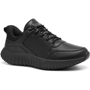 image:imageSHULOOK Non Slip Work Shoes for Men SlipResistant Sneakers Waterproof Food Service Kitchen Chef Restaurant Nursing Walking Shoe Lightweight Comfortable Fashion Working Footwear BlackClassic Black