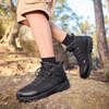 image:imageMens Waterproof Hiking Boots  Lightweight Mid Top Outdoor Boots for Camping TrekkingAll Black
