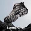 image:imageMens Waterproof Hiking Boots  Lightweight Mid Top Outdoor Boots for Camping TrekkingBlackRed