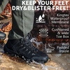 image:imageMens Waterproof Hiking Boots NonSlip Lightweight Mid Top Ankle Boot Breathable Hiker Trekking ShoesBlack Grey