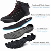 image:imageMens Waterproof Hiking Boots NonSlip Lightweight Mid Top Ankle Boot Breathable Hiker Trekking ShoesBlackRed