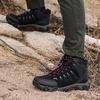 image:imageMens Waterproof Hiking Boots NonSlip Lightweight Mid Top Ankle Boot Breathable Hiker Trekking ShoesBlackRed