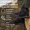 image:imageMens Waterproof Hiking Boots NonSlip Lightweight Mid Top Ankle Boot Breathable Hiker Trekking ShoesBlackRed