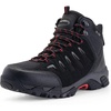 image:imageMens Waterproof Hiking Boots NonSlip Lightweight Mid Top Ankle Boot Breathable Hiker Trekking ShoesBlackRed