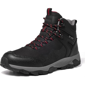 image:imageMens Waterproof Hiking Boots  Lightweight Mid Top Outdoor Boots for Camping TrekkingBlackRed