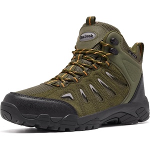 image:imageMens Waterproof Hiking Boots NonSlip Lightweight Mid Top Ankle Boot Breathable Hiker Trekking ShoesGreen